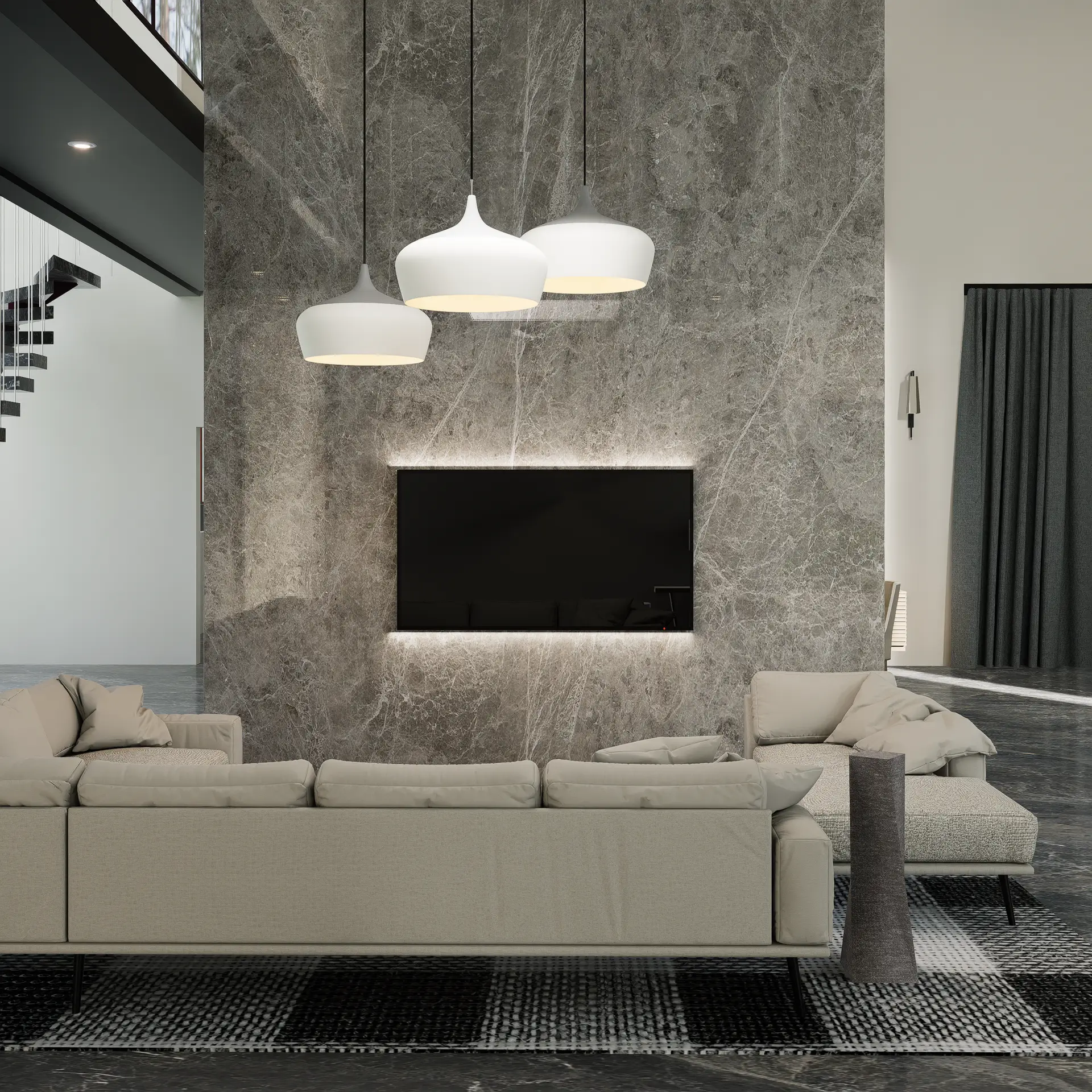 Sleek modern condo living room